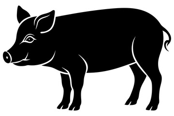
Pig silhouette icon. Pig vector illustration