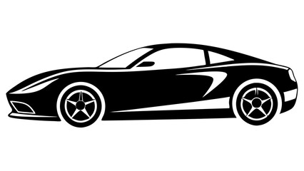 High-Quality Sports Car Silhouette Art for Luxury and Performance Graphics