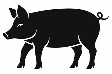 
Pig silhouette icon. Pig vector illustration
