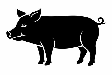 
Pig silhouette icon. Pig vector illustration