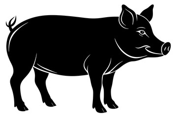 
Pig silhouette icon. Pig vector illustration