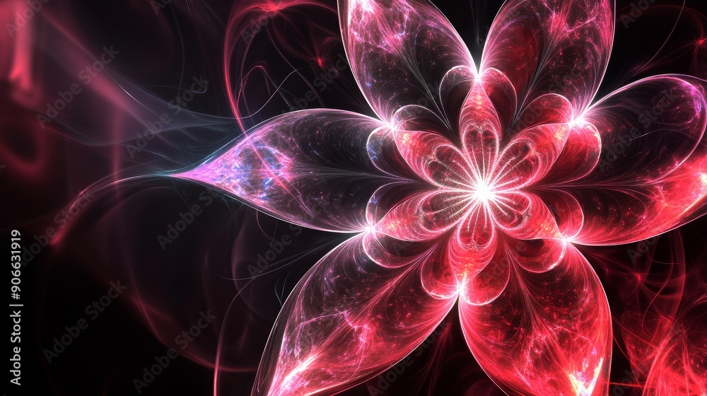 Fototapete abstract technology fractal background in 3d rendering