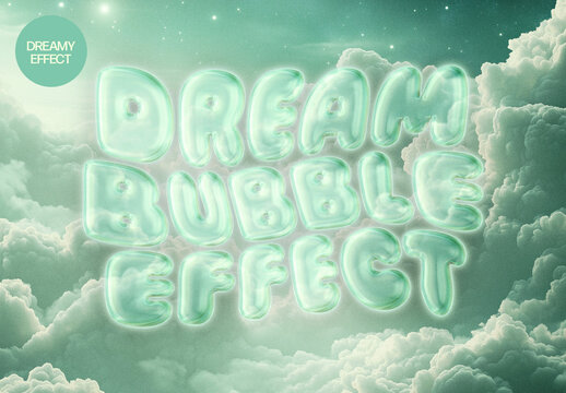 Green Clouds Text And Logo Effect Mockup With Generative AI
