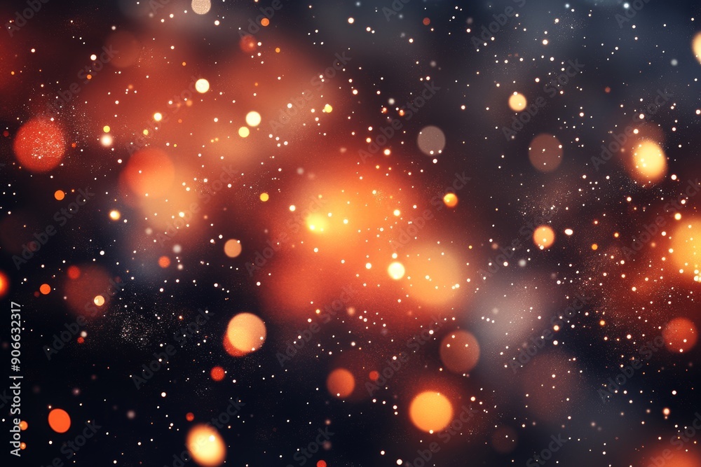 Poster holographic abstract fantasy backdrop with fairy sparkles, gold stars, and festive blur. glittering 