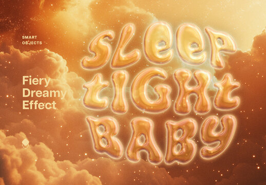 Orange Clouds Text And Logo Effect Mockup With Generative AI