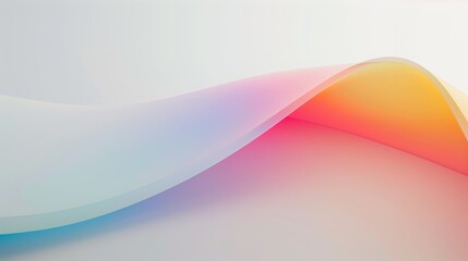 A curved, smooth surface with a gradient of pastel rainbow colors on a white background.