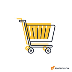 Shopping Cart icon vector illustration. Shopping Cart symbol isolated on white background