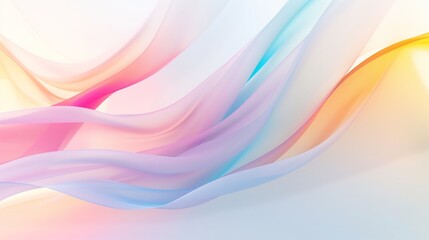A curved, smooth surface with a gradient of pastel rainbow colors on a white background.