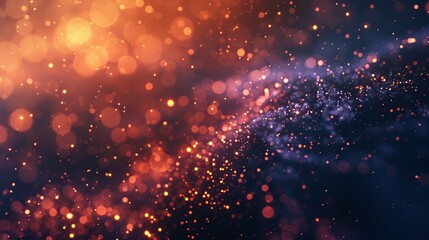 Sparkling Red and Blue Cosmic Dust bokeh background. Generated AI.

