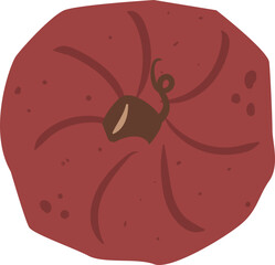 flat abstract round red pumpkin top view