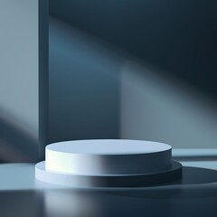 interior of a modern house with close up product display podium