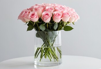 Modern Birthday Party Decor: White Roses in Stylish Vase