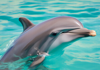 Naklejka premium Dolphin Close-Up