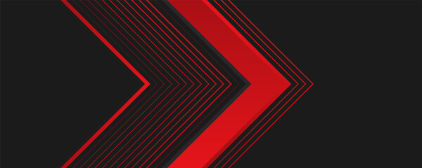 Abstract red grey arrow direction on dark blank space design modern futuristic background.