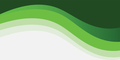 Abstract White and Green wave wide background banner