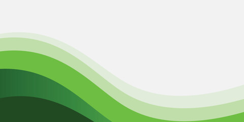 Abstract White and Green wave wide background banner