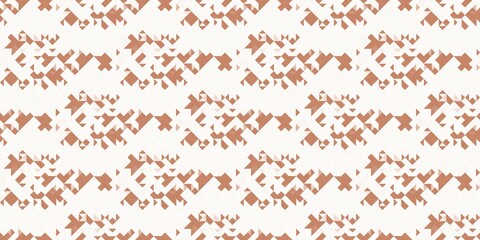 Simple glitch geometric seamless abstract border with playful woven summer color. Bright whimsical gender neutral bold irregular shape textile Cotton effect banner