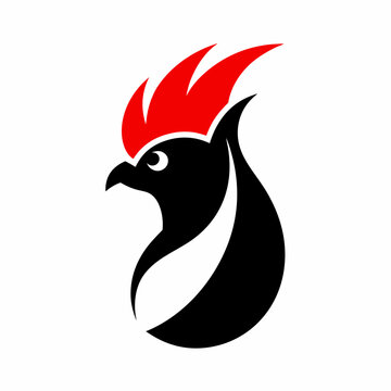 recommend clip art: Red-crested turaco logo design vector illustration