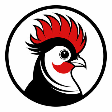 recommend clip art: Red-crested turaco logo design vector illustration