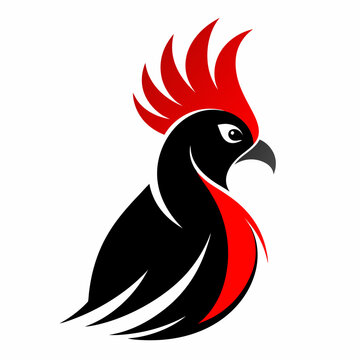 recommend clip art: Red-crested turaco logo design vector illustration
