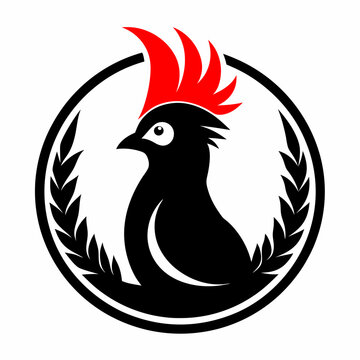 recommend clip art: Red-crested turaco logo design vector illustration