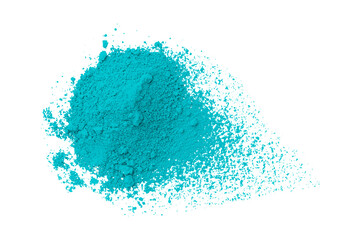 Obraz premium Light blue powder isolated on transparent background.