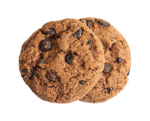chocolate chip cookies isolated