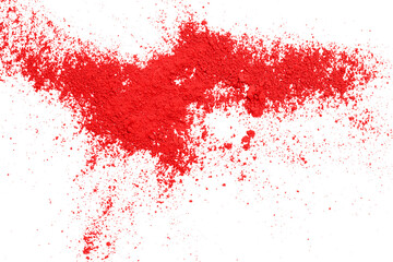 red powder isolated on transparent background.
