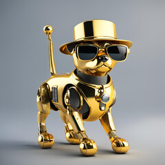 Naklejka premium robot with helmet