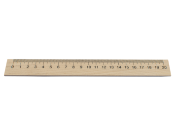 Wooden measuring ruler isolated