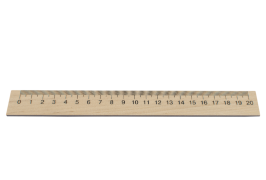 Wooden measuring ruler isolated