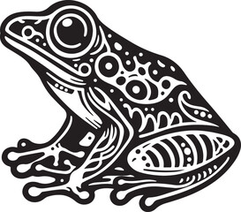 A beautiful frog line art svg design