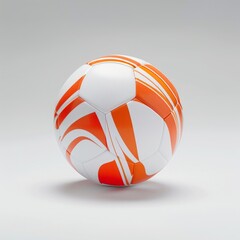 Medium shot of a Soccer ball, isolated on a solid light pastel white background, bright and vivid tonality, in the style of product photography. 