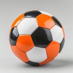 Medium shot of a Soccer ball, isolated on a solid light pastel white background, bright and vivid tonality, in the style of product photography. 