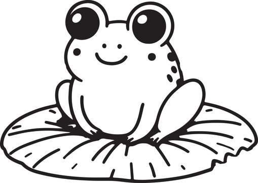 recommend clip art: A beautiful frog line art svg design