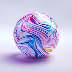 Medium shot of a Soccer ball, isolated on a solid light pastel white background, bright and vivid tonality, in the style of product photography. 