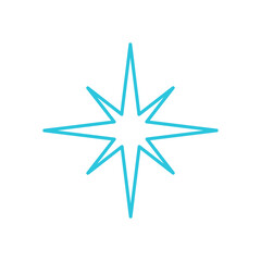 Guiding star icon. Isolated on white background. From blue icon set.
