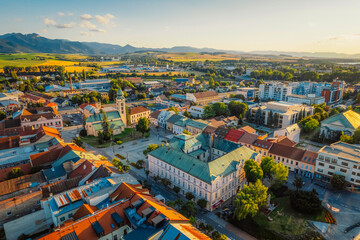 Liptov region in the backround with Liptovska mara lake and Tatras mountains around Liptovsky Mikulas, Slovakia