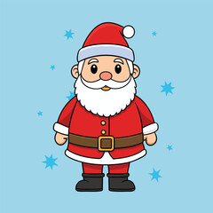 Cute Santa Clause vector flat illustration design
