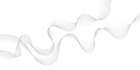 Gray  wave curve lines abstract background with flowing particles. Digital energy waves technology concept. Modern backdrop design for business, presentation, banner.