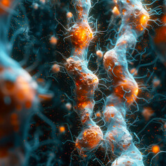 A detailed portrayal of Leptospirosis bacteria.. Generative AI