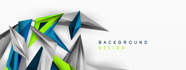Minimal geometric abstract background. Low poly dynamic triangle design. Trendy techno business template for wallpaper, banner, background or landing