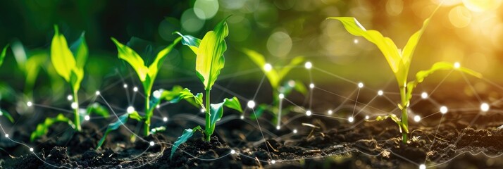 Smart Farming with IoT Growing Corn Seedlings with Infographics for Precision Agriculture 4 0