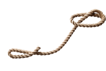 Curled Rope PNG twisted rope isolated on white and transparent background - rope knot Free strong string industrial Concept