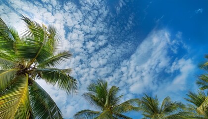Coconut trees in seaside views.