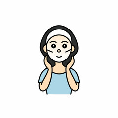 Girl applying face mask as part of skincare routine