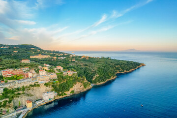 Sorrento city in amalfi coast line, Italy. Sunrise