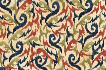 abstract seamless motif fabric patterns, abstract ikat, carpet, fabric, batik	