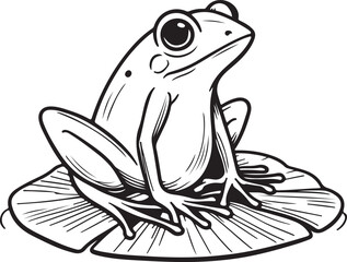 A beautiful frog line art svg design