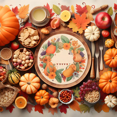 Happy Fall Autumn Holiday Thanksgiving Background